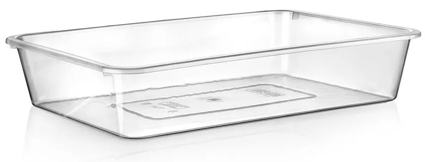 Plochý transparentný box bez veka, miska, S - 25x17x6 cm BOWL
