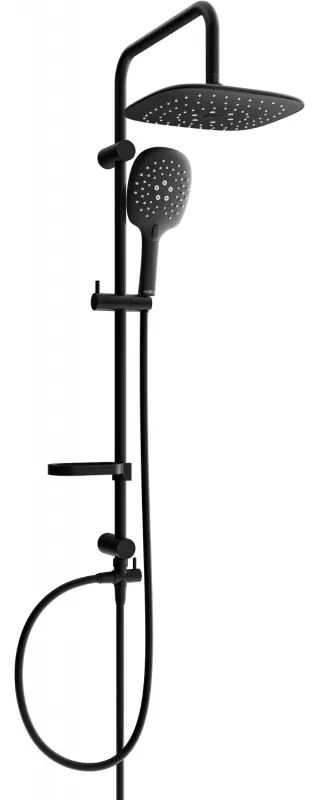 Mexen sprchový set X22 s hornou hlavicou 26x24cm, čierna, 798222291-70