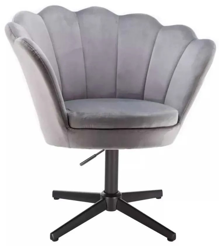 LuxuryForm DESIGN Kreslo FREY VELUR na čiernom kríži - svetlo šedé