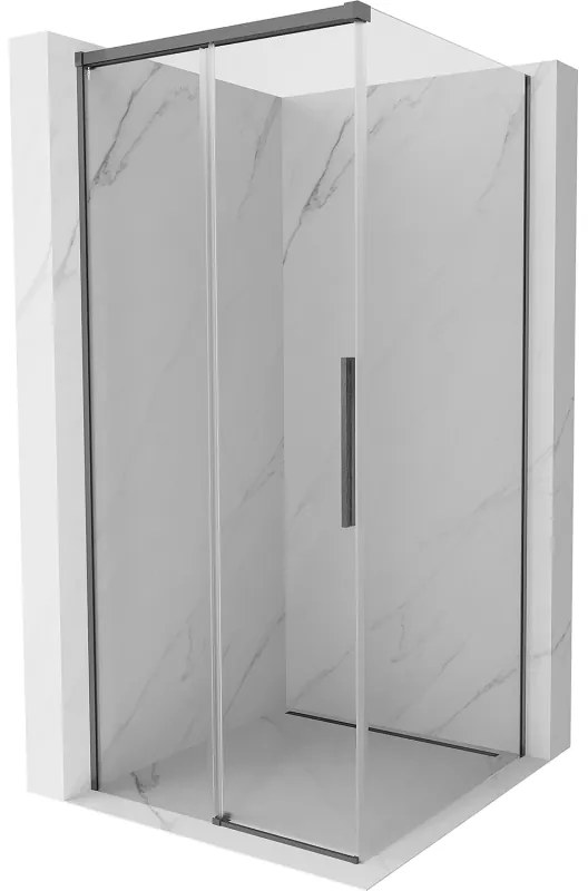 Mexen Rox, posuvný sprchový kút 95 x 95 cm, 8mm číre sklo, brúsený grafit profil, 8C2-095-095-66-00