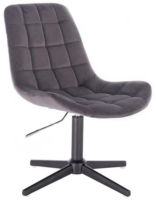 LuxuryForm DESIGN Stolička PARIS VELUR na čiernom kríži - šedá