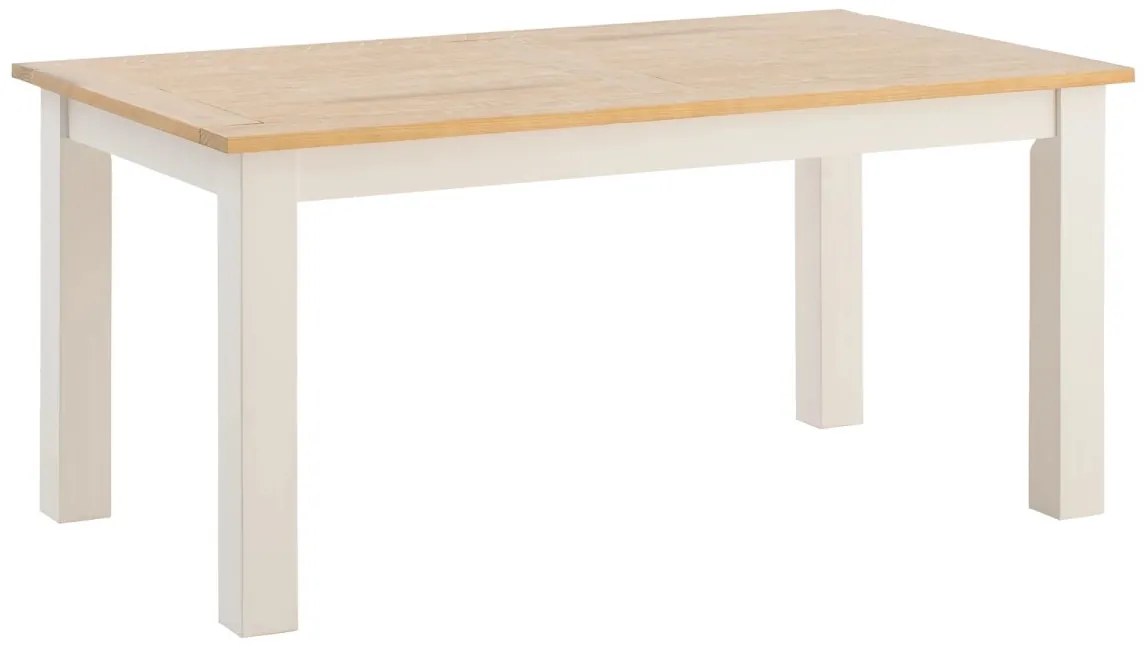 furniture-nabytek.cz - Masívny jedálenský stôl Capera z borovice a MDF, lakovaný, biela/hnedá – 160x90 cm