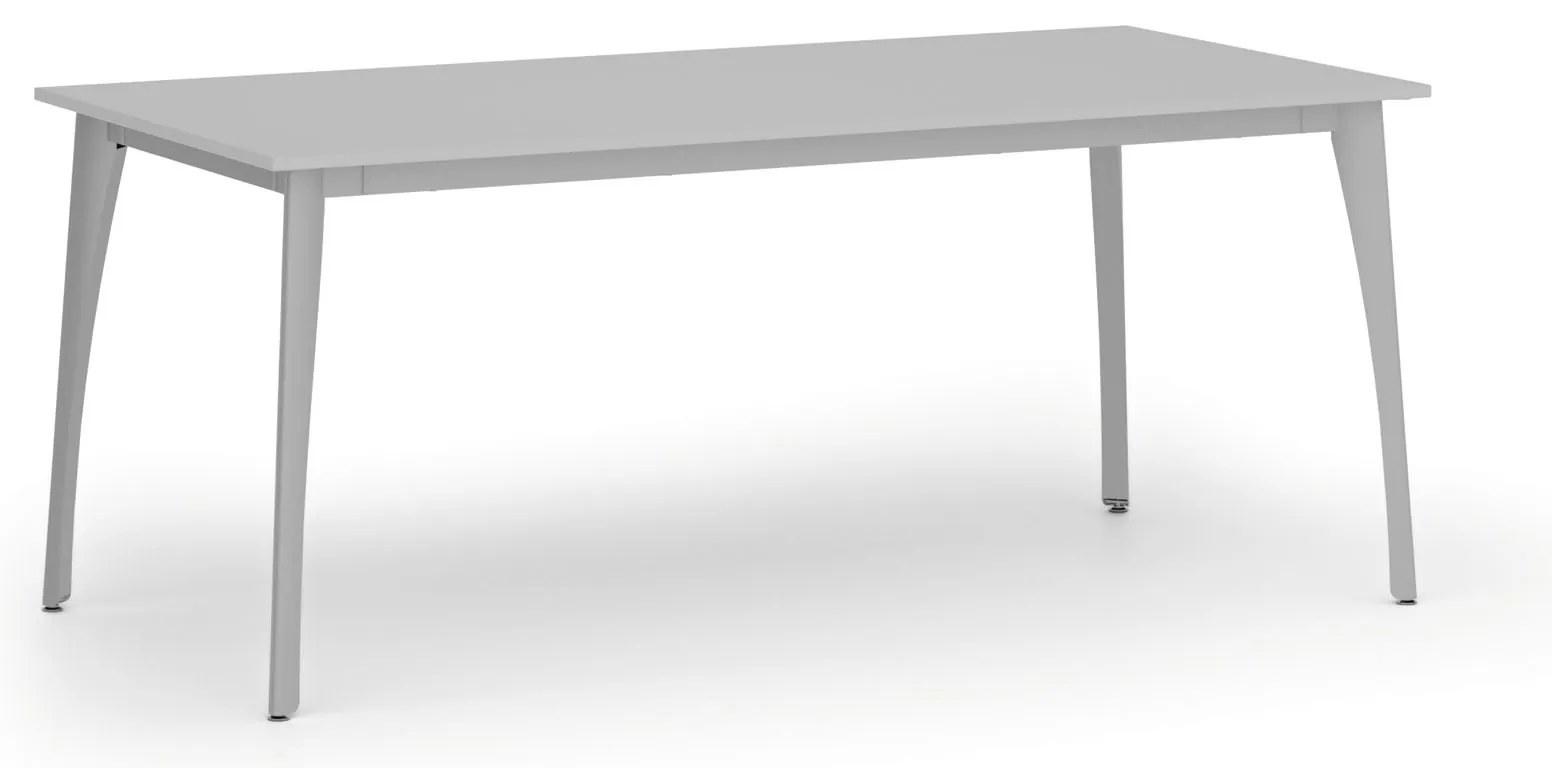 Rokovací kancelársky stôl PRIMO OMEGA, 180x90 cm, sivá podnož, sivá