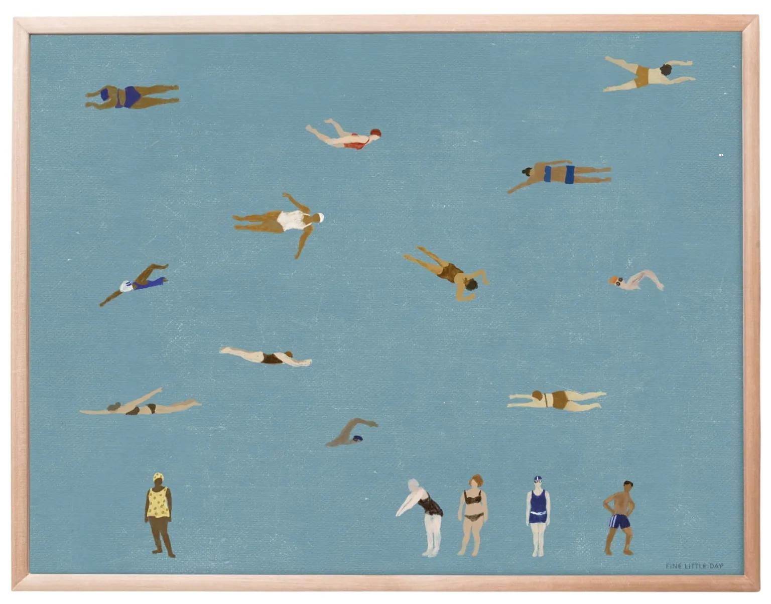 Fine Little Day Plagát Swimmers 40 × 50 cm