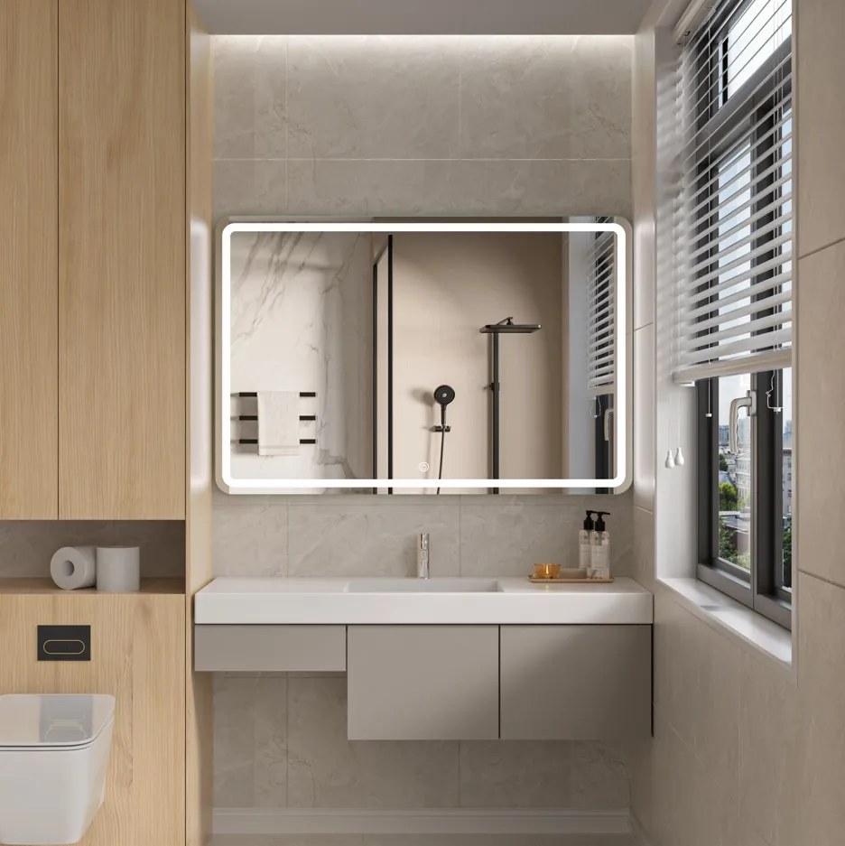 Erga Isabella, LED zrkadlo 120x80cm, 3105 lm, 6500K, predné/zadné osvetlenie, ERG-V01-129-1280-00