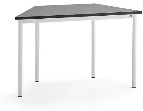 Stôl SONITUS TRAPETS, 1200x600x720 mm, linoleum - tmavošedá, biela