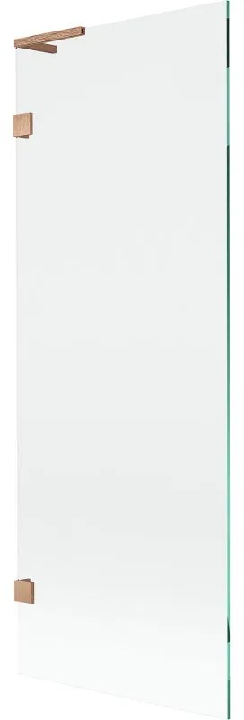 Mexen, Mexen Lunar L 1-krídlová vaňová zástena 70 x 150 cm, transparentná, brúsená meď - 897L-070-000-65-00