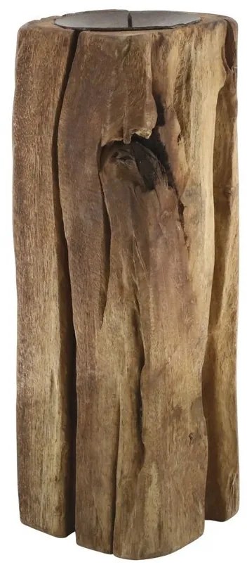 Drevený valcový svietnik Grimaud Unit M - 13*10*28 cm