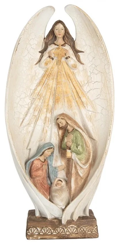 Christmas Decoration Angel 19x10x40 Cm Beige Plastic - 19*10*40 cm