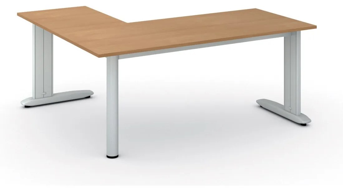 Rohový kancelársky písací stôl PRIMO FLEXIBLE 1800 x 1600 mm, buk