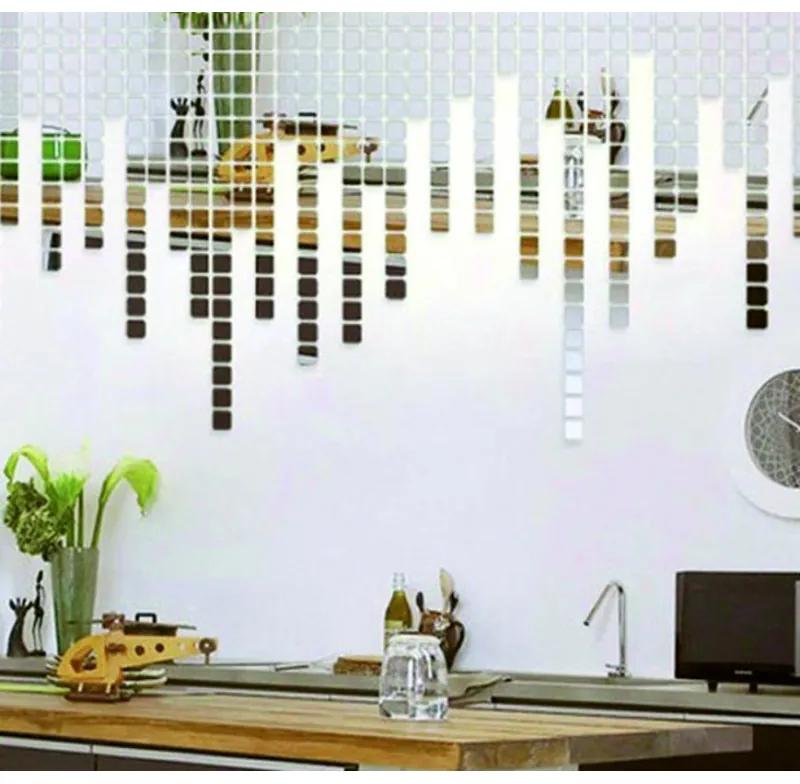 3D nálepky a samolepky, zrkadlové, farebné, dekoračné nálepky, FA-501Wall FA501 HEU-