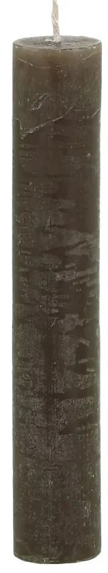 Hnedá úzka krátka sviečka Short dinner coffee - Ø 2*11cm / 4h