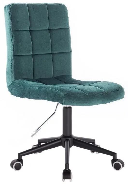 LuxuryForm DESIGN Stolička TOLEDO VELUR na čiernej podstave s kolieskami - zelená