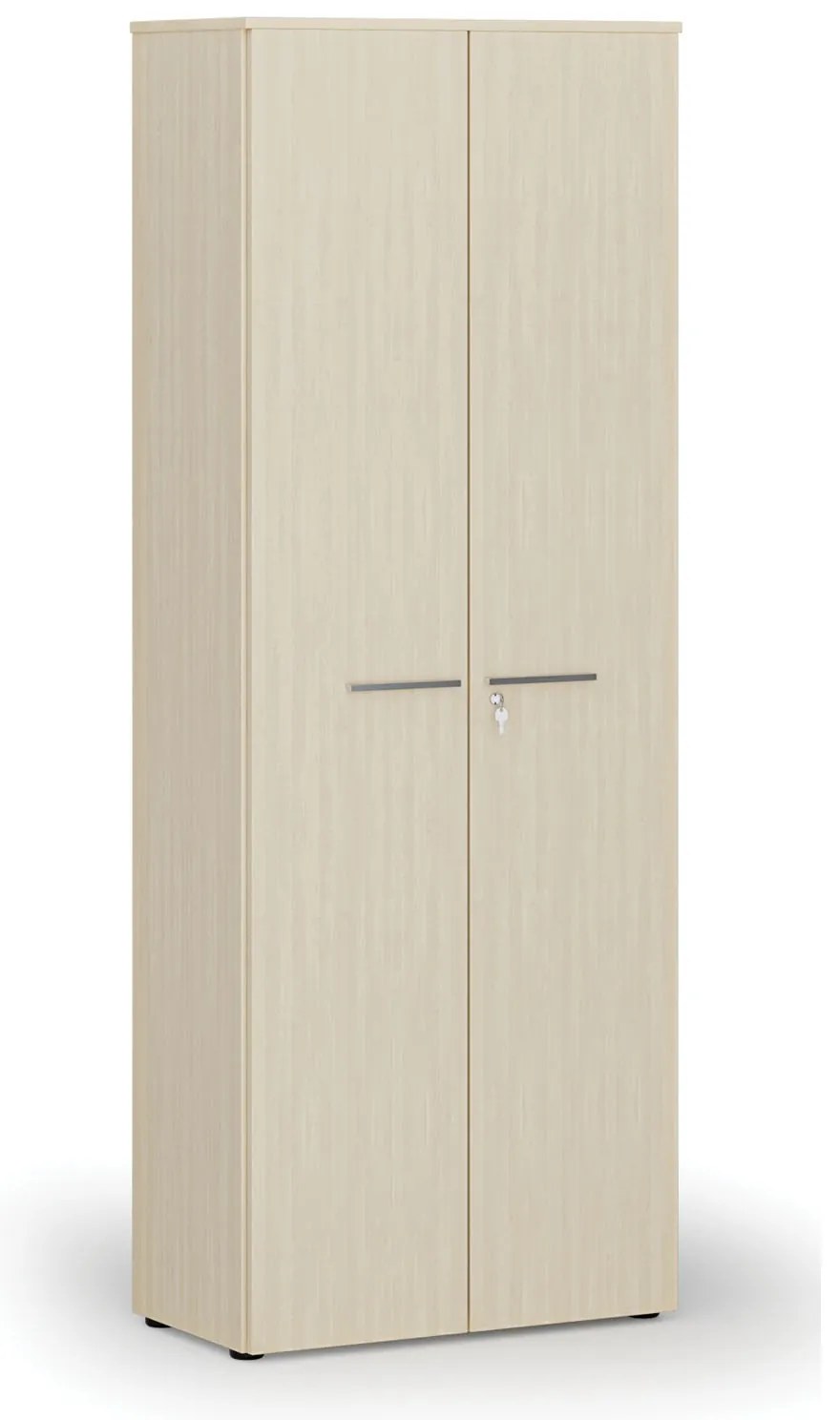 Kancelárska skriňa s dverami PRIMO WOOD, 800 x 420 x 2128 mm, breza