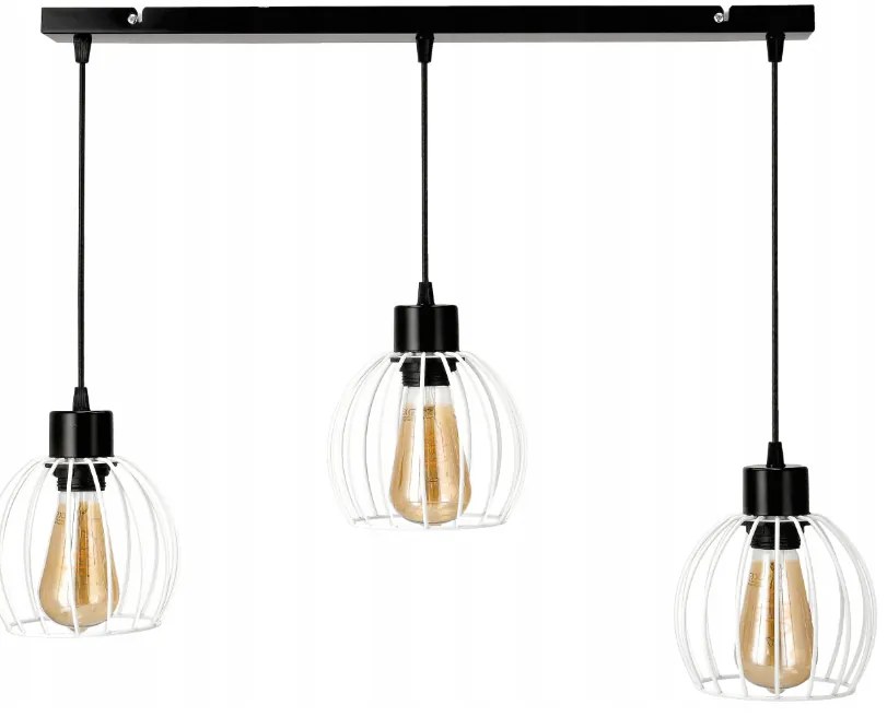 BERGE Stropné závesné svietidlo Beam - 3xE27 - DRUCE BALL WHITE