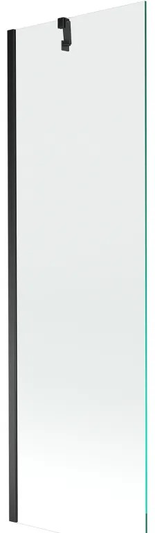 Mexen Next, vaňová zástena 1-krídlová 60 x 150 cm, fixné krídlo, 6 mm číre sklo, čierny profil, 895-060-000-00-00-70