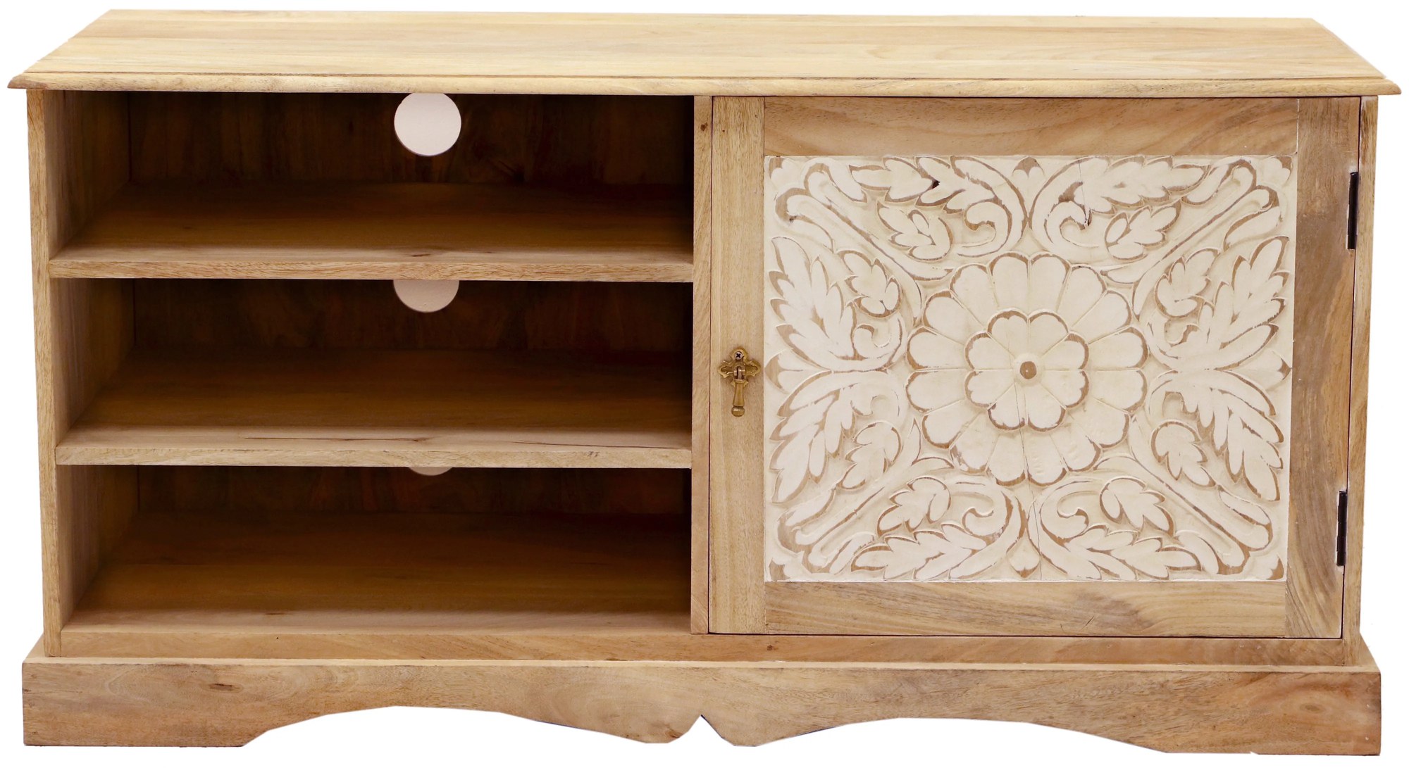 furniture-nabytek.cz - Rustikálny TV stolík z dreva mango 120x60x45