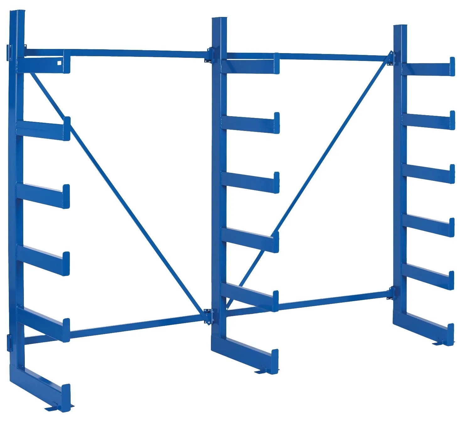 Konzolový regál, jednostranný, 2003 x 2708 x 624 mm, 6 poschodí