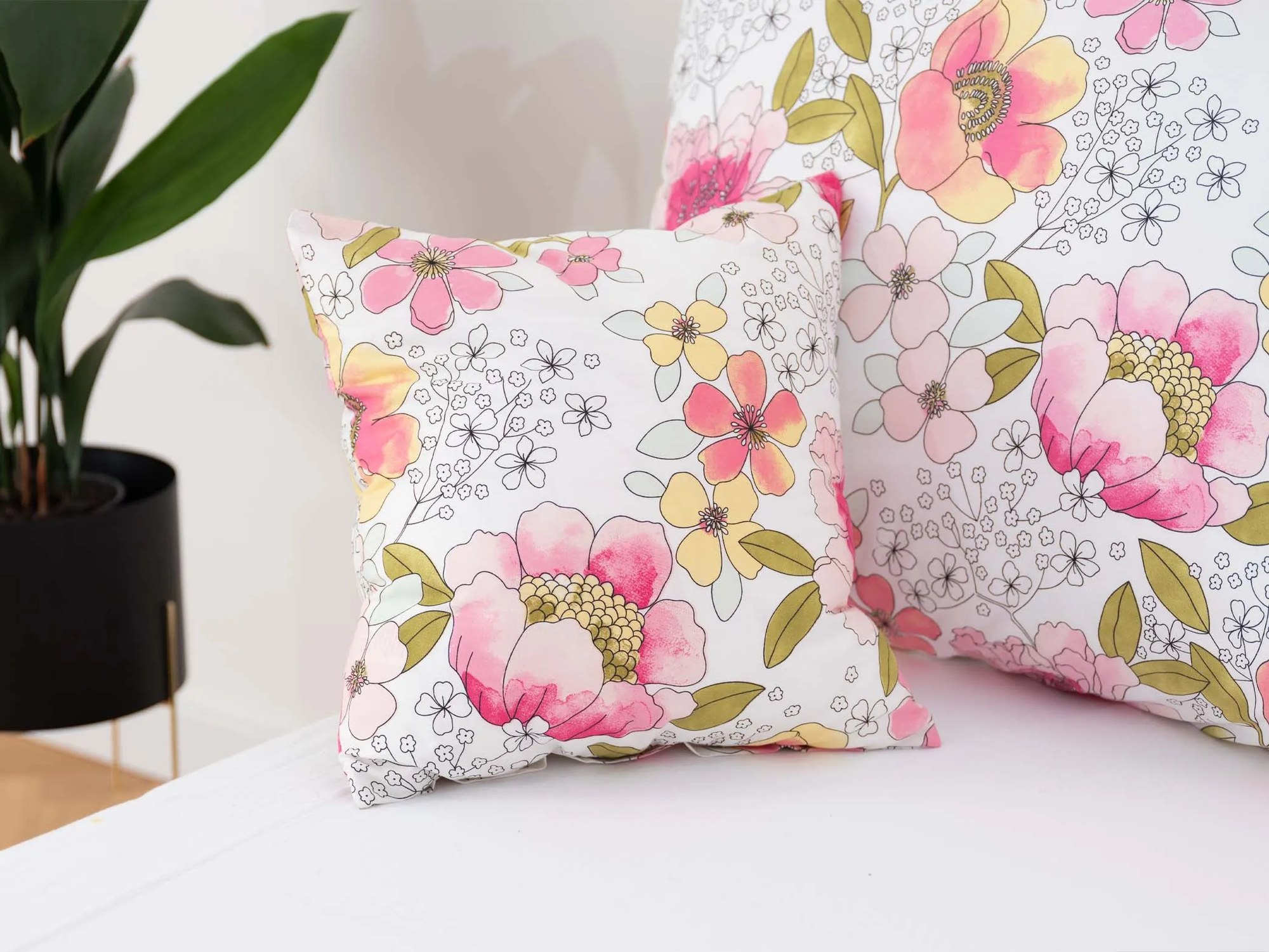 Bavlnená obliečka na vankúš Renforcé 40 × 40 cm - Kvetinky