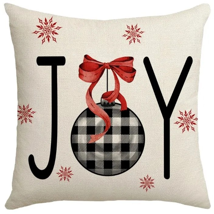 Vianočná obliečka na vankúš JOY 45x45 cm, béžová