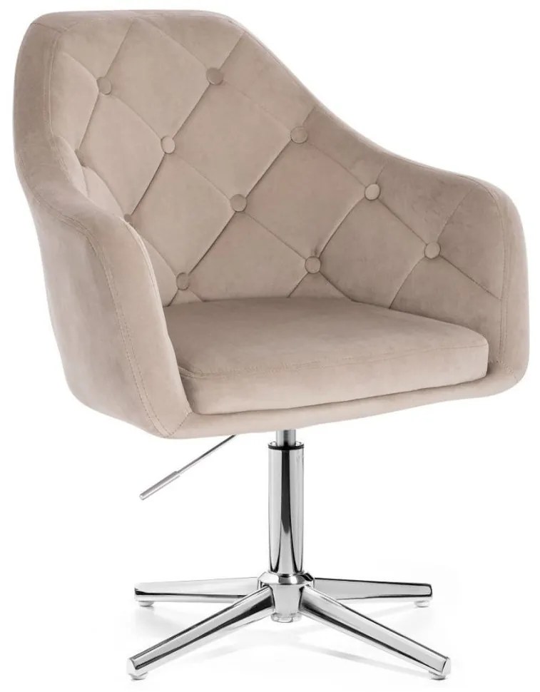 LuxuryForm DESIGN Kreslo ANDORA VELUR na striebornom kríži - latte