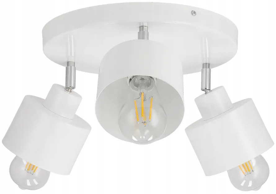 BERGE LED nástenné okrúhle svietidlo - 3xE27 KOCKA BIELA