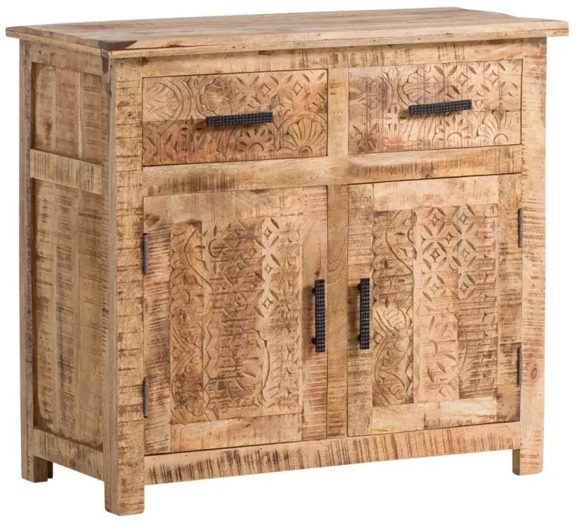 furniture-nabytek.cz - Masívna komoda Bombaj z mangového dreva, lakovaná, hnedá – 90×42×80 cm