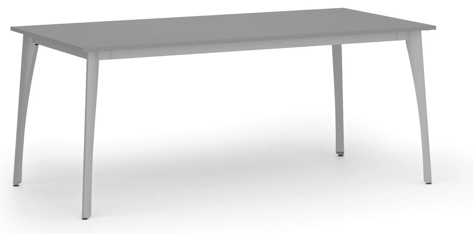 Rokovací kancelársky stôl PRIMO OMEGA, 180x90 cm, sivá podnož, grafit