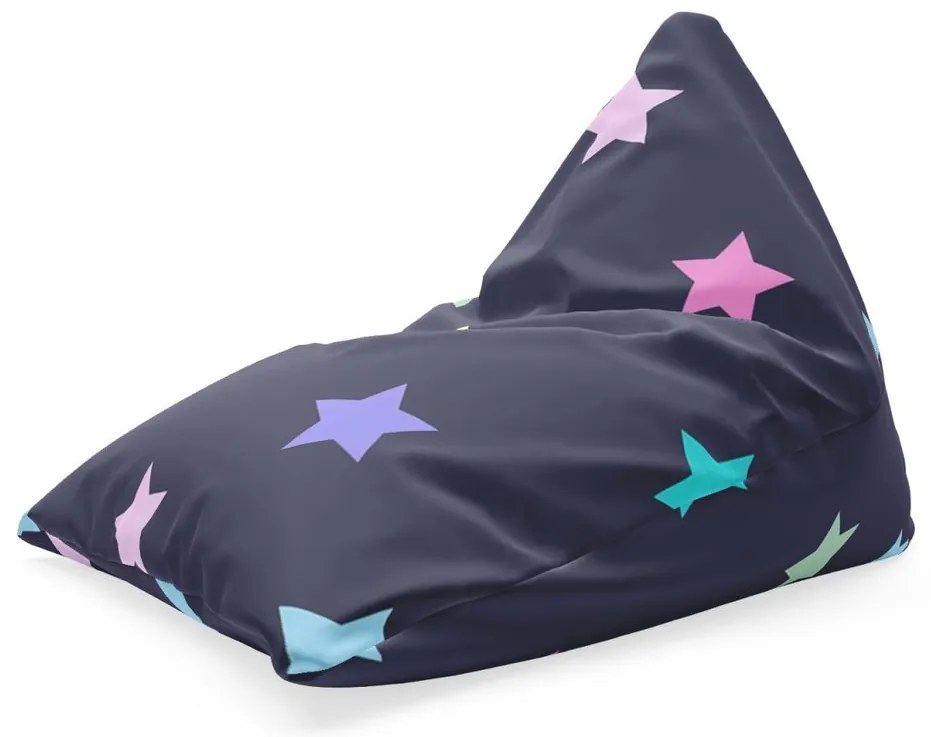 Sedací vak Triangl hviezdy na modrej, farebná