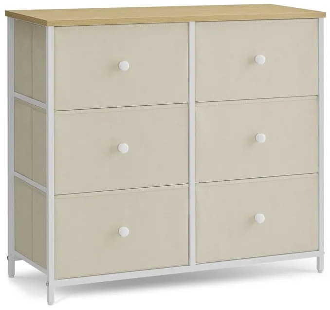 BONTEC Komoda 80x30x71cm, kov, béžová, AUK-E1033 WT Farba: Béžová