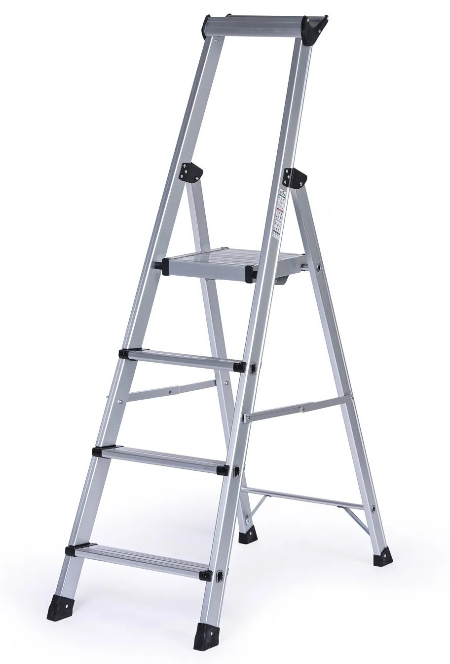 Jednostranné hliníkové schodíky PROFI s poličkou, 1x4 stupne, výška 0,935 m