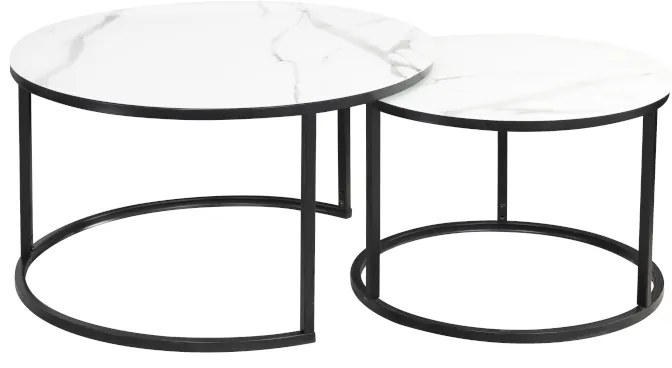 Konferenčný stolík Atlanta C, mramor / čierna