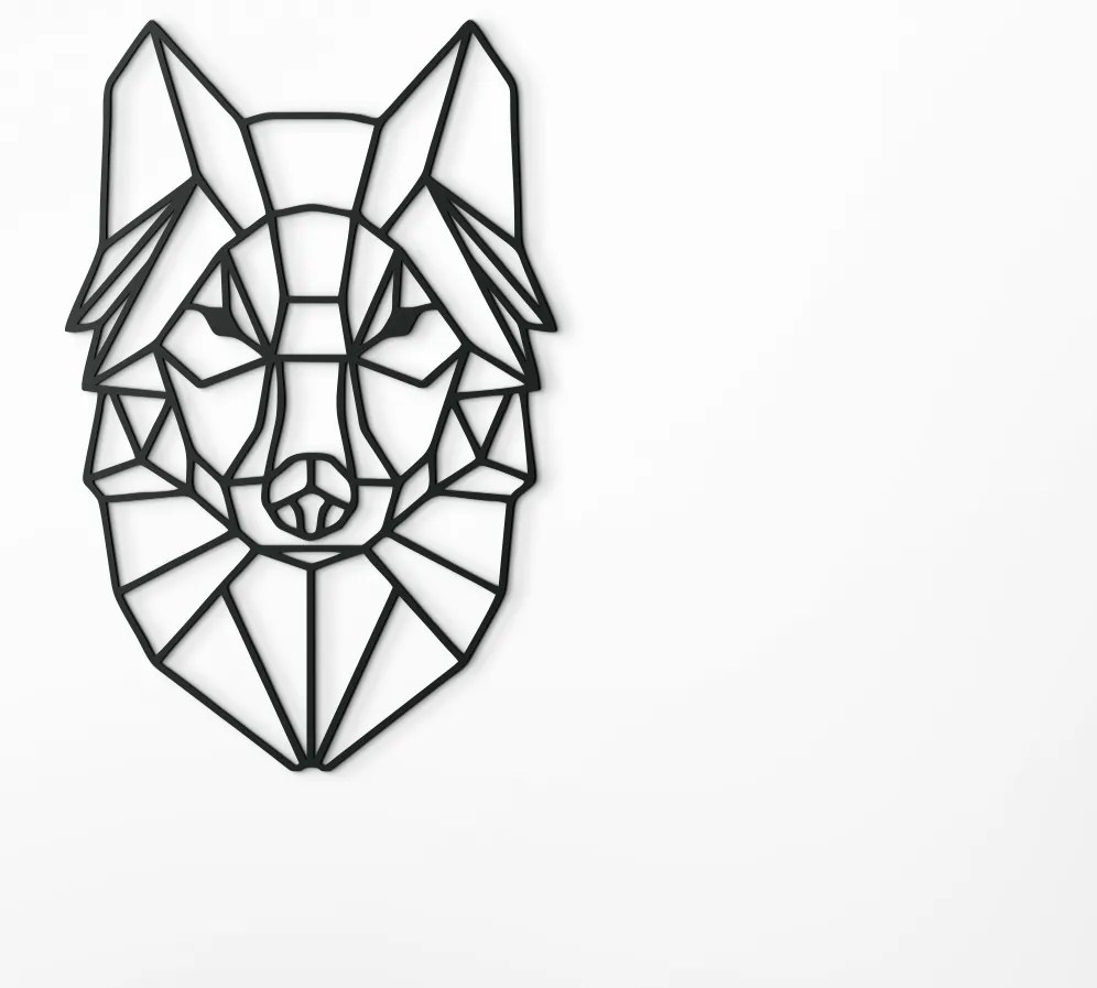 drevko Drevená nálepka Polygonálny vlk Rozmer obrazu: 44,5 x 29 cm, Farba dekorácie: Čierna