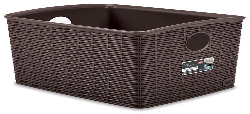 STEFANPLAST Úložný kôš Elegance L High, hnedý