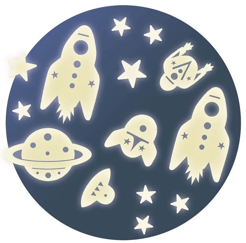 Fosforeskujúce samolepky – Vesmírna misia