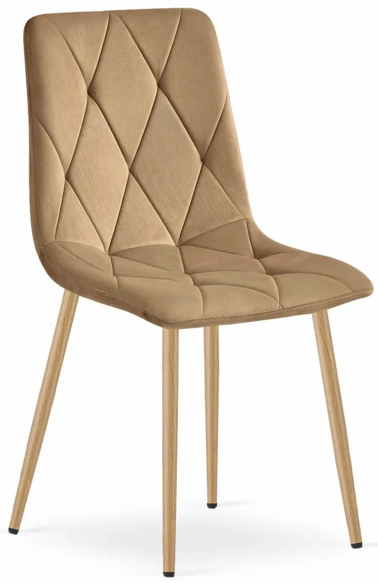 Sivohnedá zamatová jedálenská stolička LIBRA