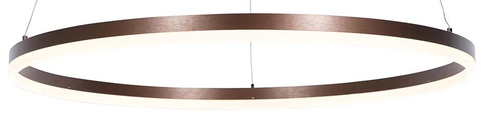 Tmavo bronzové závesné svietidlo 80 cm vrátane LED s 3-stupňovým stmievaním - Anello