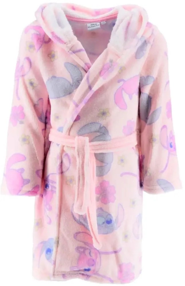 Dievčenský župan s kapucňou Lilo &amp; Stitch, EU 116 Ružová