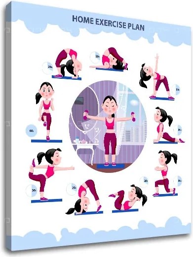 Motivačný obraz na stenu Home exercise plan