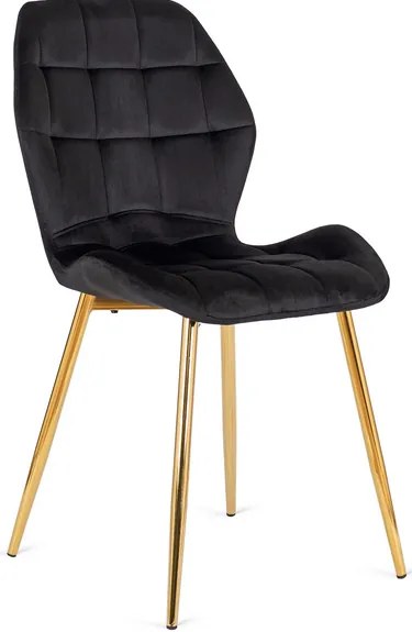 Vintino kreslo TERNI Velvet - čierna farba, nohy zlaté - vintino.sk