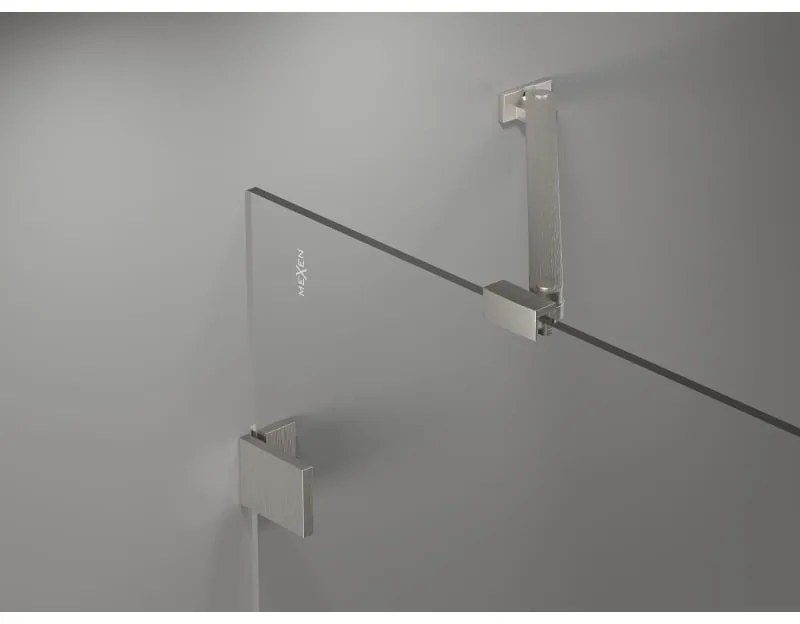 Mexen Lunar-B, výklopný sprchový kút ľavý 70 x 70 cm, 8mm číre sklo, oceľový profil, 832-070-070-97-00-L