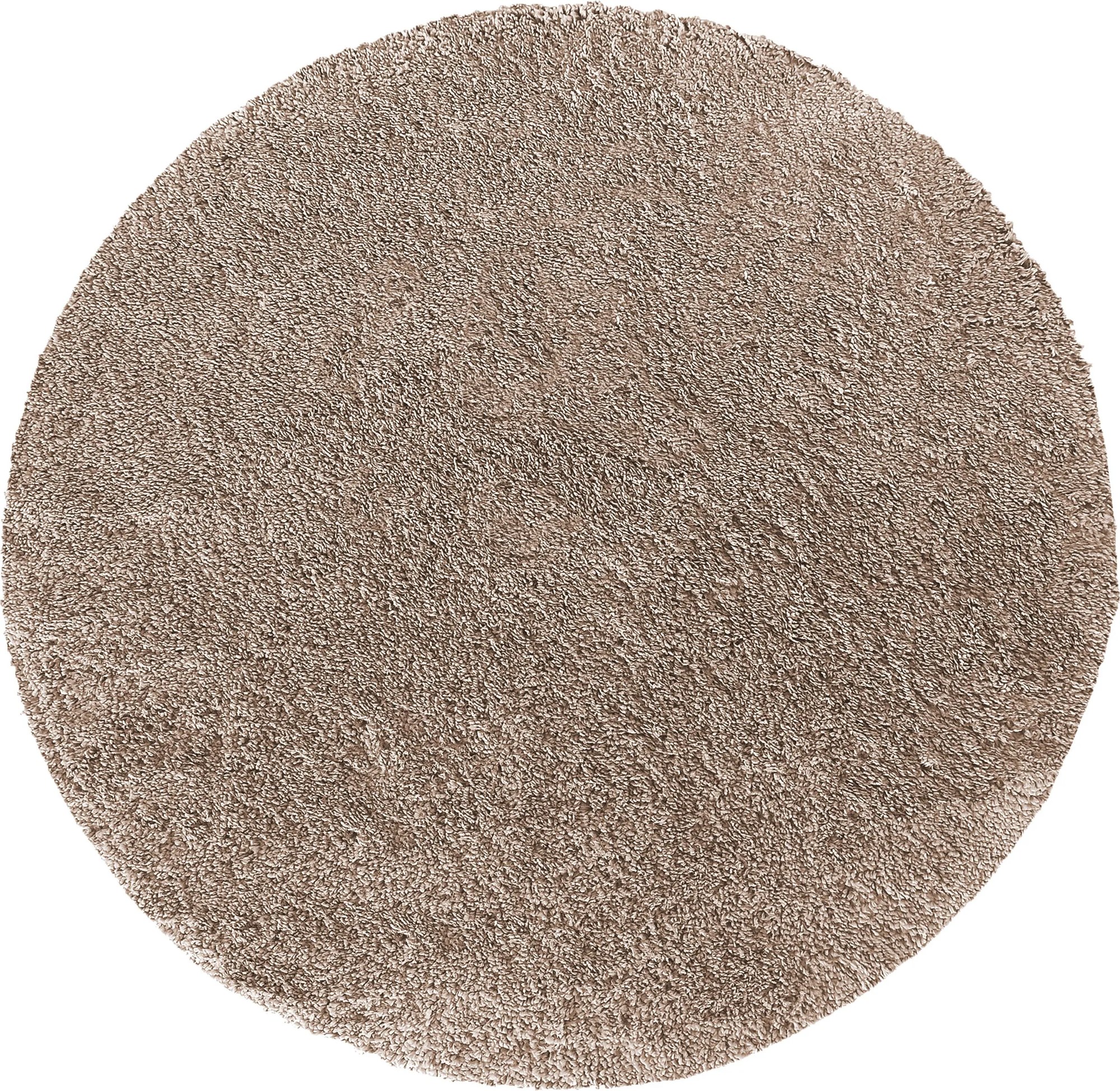 DY Karamelový okrúhly shaggy koberec Camel Rozmer: 80 cm