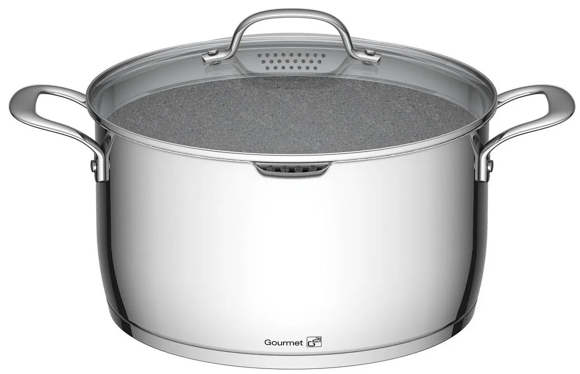 Hrniec G21 Gourmet Miracle s cedníkom 28 cm s pokrievkou nerez/greblon 60022155