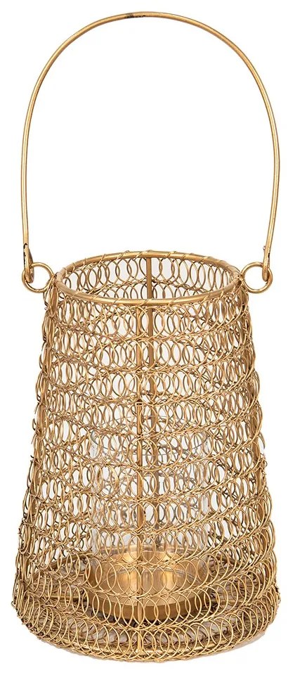 Stojan na čajovou svíčku Zlatý 15*21 cm - Ř 15*21 cm