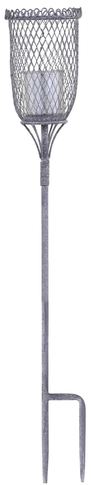 Zinkový antik kovový svietnik so zápichom Spear - 11*103 cm