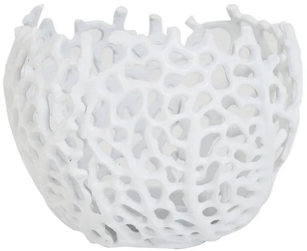 Biely kovový svietnik na čajovú sviečku Sabela - Ø 12 * 10cm