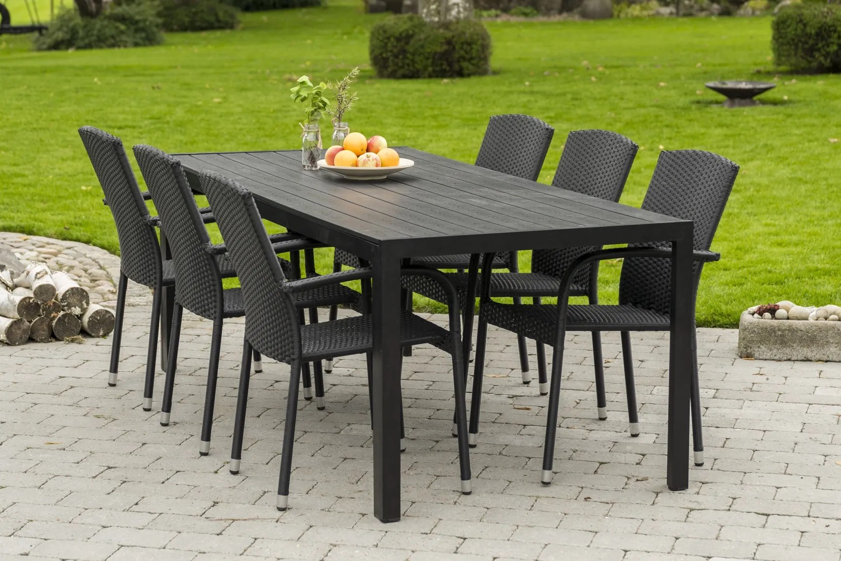 Noela Záhradný jedálenský set Viking XL + 6x ratanová stolička Roma
