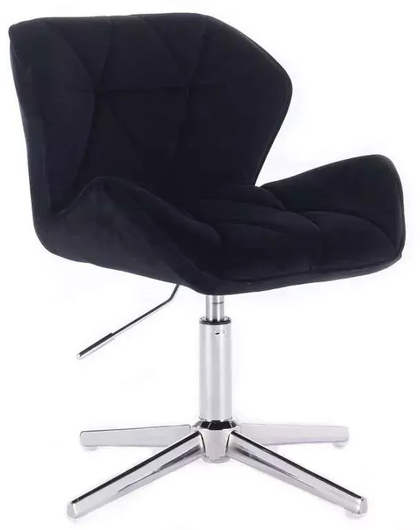 LuxuryForm DESIGN Stolička MILANO VELUR na striebornom kríži - čierna