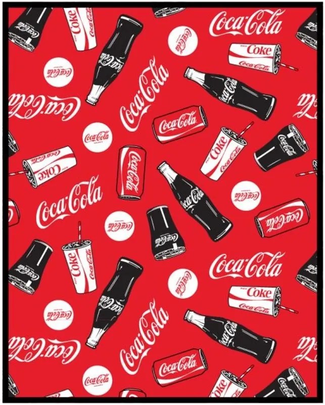 Fleecová deka Coca-Cola - nano coral 220 gr./m² - 120 x 150 cm