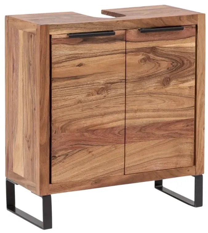 furniture-nabytek.cz - Masívna skrinka pod umývadlo Sydney z akáciového dreva, lakovaná, hnedá – 56×25×60 cm